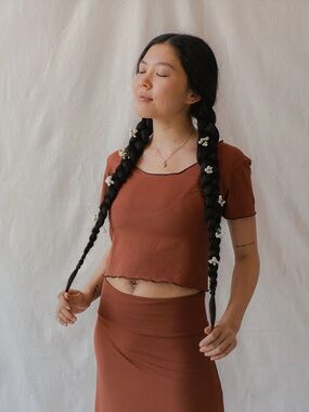 Indigo Luna | Tops | Agni Twist Crop Top In Lotus From Indigo Luna